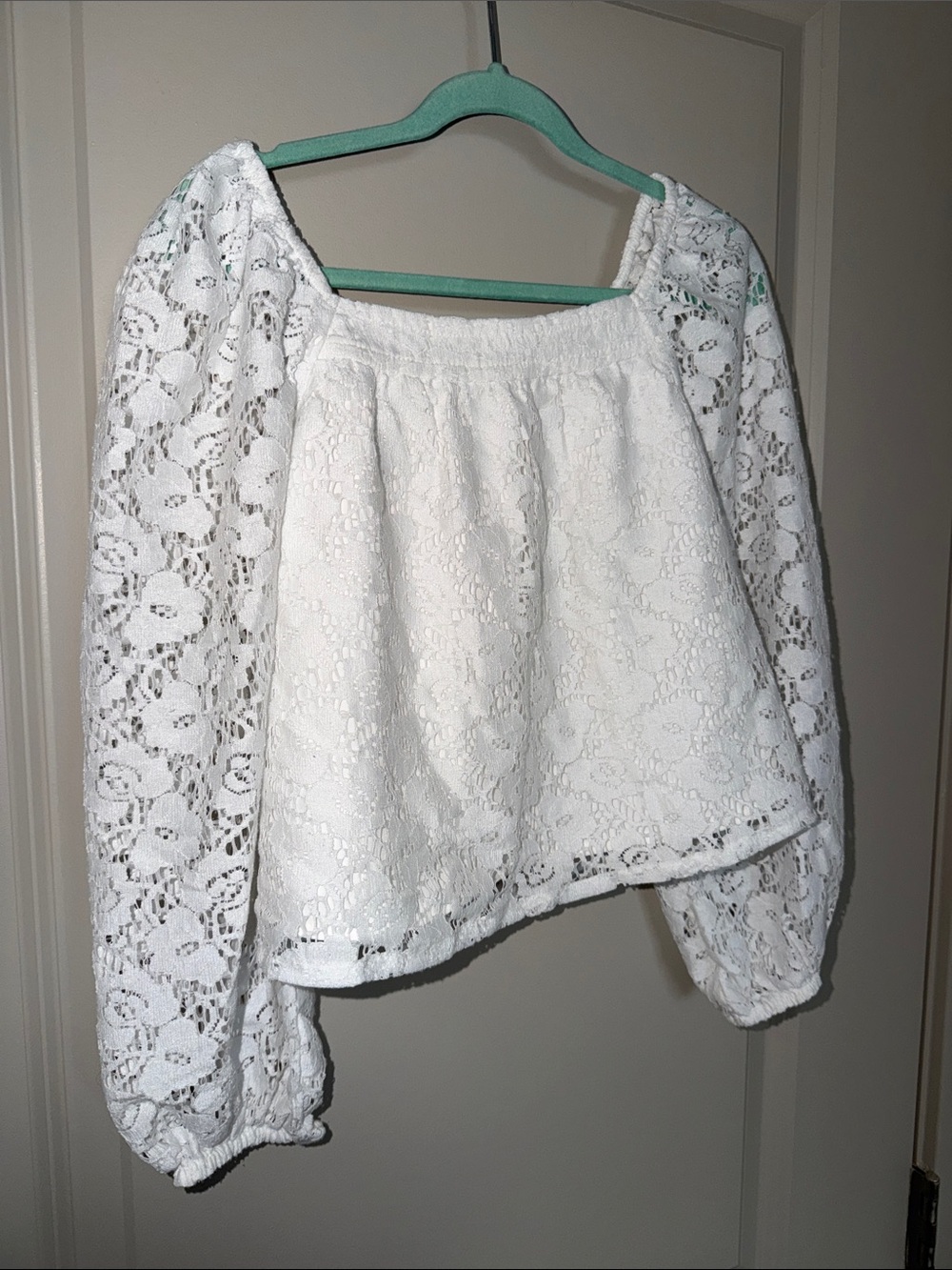 abercrombie kids White Lace Peasant Blouse